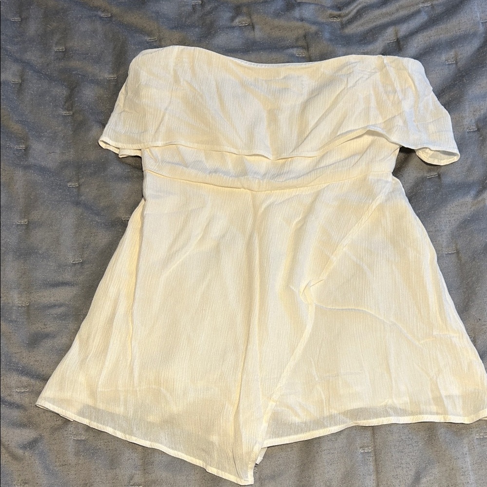 Stylestalker Ivory Off-Shoulder Romper
